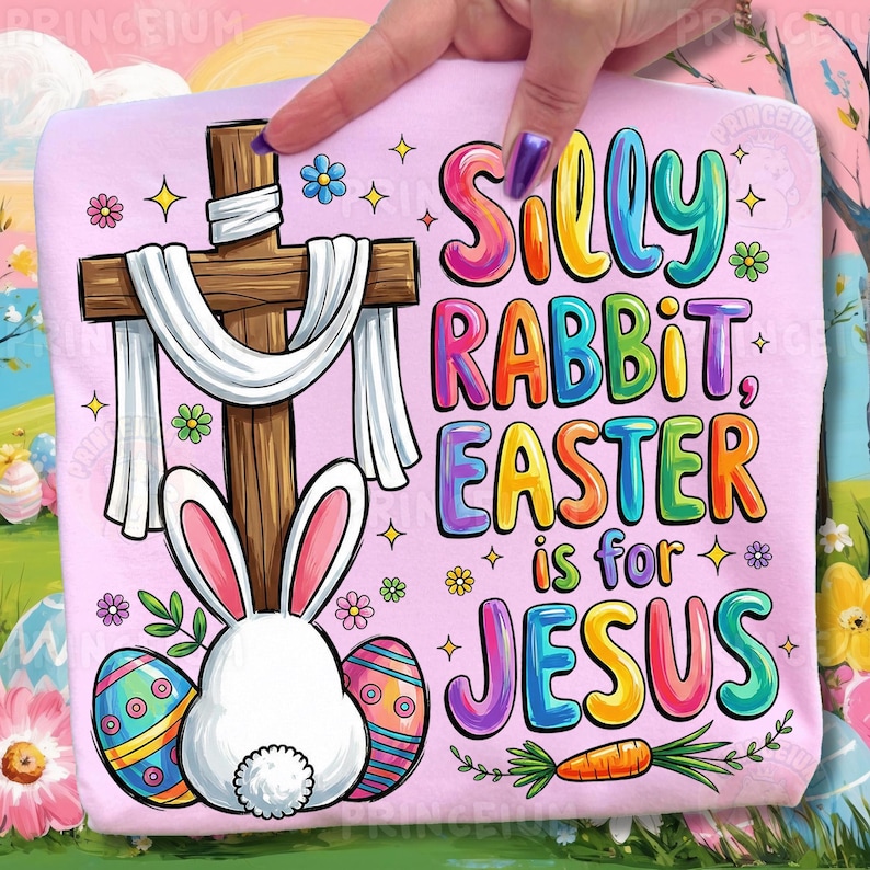 Silly Rabbit Easter is for Jesus PNG, Christian Easter Bunny Cross ...