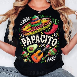 Papacito Mexican Fiesta sublimatie ontwerp, sombrero gitaar avocado digitaal bestand, grappig Cinco De Mayo ontwerp, afdrukbare partij sublimatie