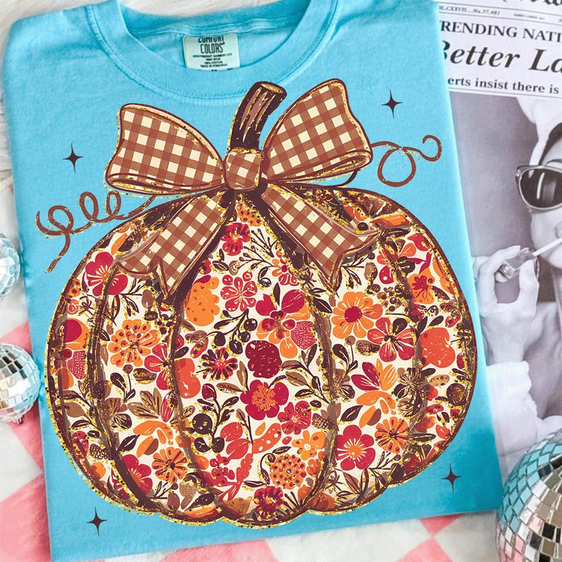 Sublimation Design Gingham Bow Autumn