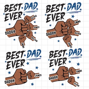 Fist Bump Father Day Bundle, 1-4 Father Day Fist, Best Dad Ever Bump Png, Sublimation Designs, Digital Downloads