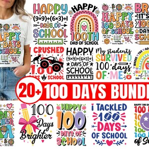100 Days of School Svg Bundle, 100th Day of School Svg, Happy 100 Days of School, 100 Days Sharper, In My 100 Days of School Era Cricut File