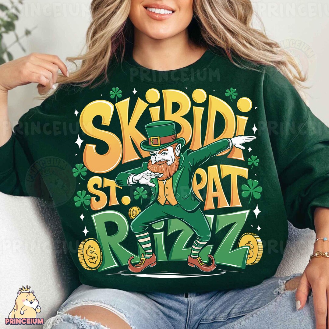 Irish Ruzz Skibidi St Patricks Day Sublimation Design, Digital File, Funny ...
