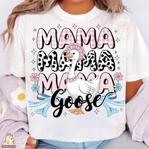 Conception de sublimation maman oie, canard vintage PNG, fichier numérique fête des mères, clipart animaux de la ferme, jolie maman oie PNG