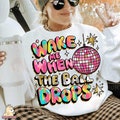 Wake me When the Ball Drops PNG, Disco Ball Coquette Bow, Happy New Eve Celebration PNG, Trendy Happy New Year, Sublimation Designs product logo