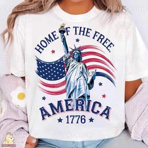 Casa da América Livre, design de sublimação de 1776, arquivo digital da Estátua da Liberdade Patriótica PNG, arte para camiseta imprimível de 4 de julho PNG