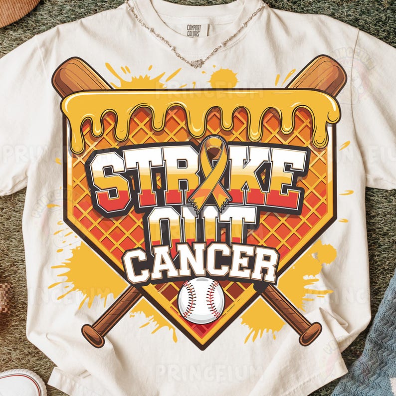 Strike Out Cancer PNG Childhood Cancer Awareness Baseball Sublimation ...