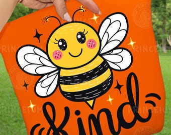 Bee Kind PNG Cute Bumblebee Sublimation Design Positive Kindness Quote Digital Download Mental Health Awareness Shirt Art