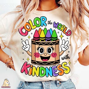 Colorir o mundo com KindnessTeacher Png, Self Love Mama Png, Saúde Mental, Afirmações Citações de Professores, Inspiracional, Designs de Sublimação