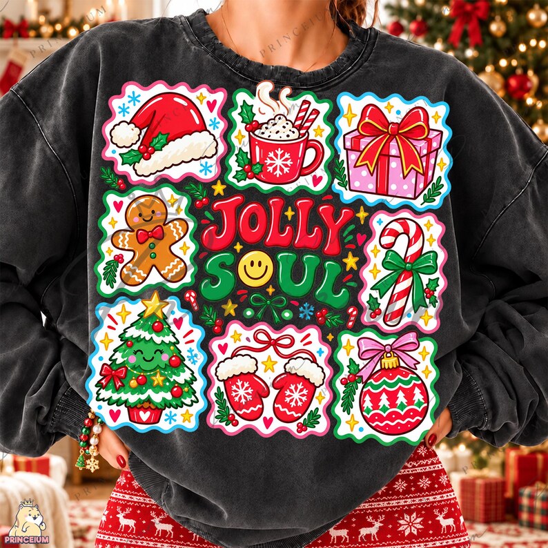 Jolly Soul PNG, Preppy Christmas Collage PNG, Gingerbread and Hot Cocoa ...