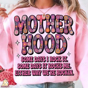 Conception de sublimation de la maternité, floral rétro vie de maman PNG, fichier numérique citation drôle de maman, groovy fleur Clipart PNG fête des mères Png