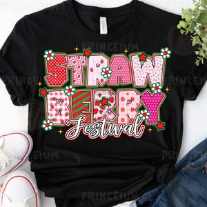 Festival de la Fresa PNG, Diseño de Sublimación de Frutas, Archivo Digital de Verano, Camiseta con Parche de Bayas PNG, Clipart Imprimible del Festival de la Granja