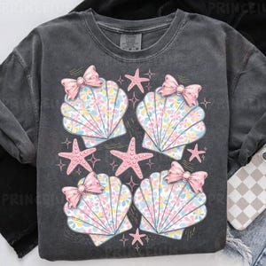 Wildflower Seashell Clam Summer Png, Floral Summer Png, Summer Beach Png, Summer Vibes Png, Girly Beach Summer Png, Sublimation Design