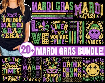 Mardi Gras-bundel png, Mardi Gras Faux, Glitter Mardi Gras PNG, Faux pailletten Mardi Gras Sparkly Sublimation Design, Louisiana, png PNGEgg