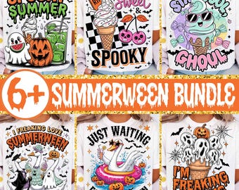 Summerween PNG Bundle, Spooky Summer Sublimation Clipart, Halloween Ice Cream PNG, Funny Ghost Goose Digital Download, Halloween SVG Set