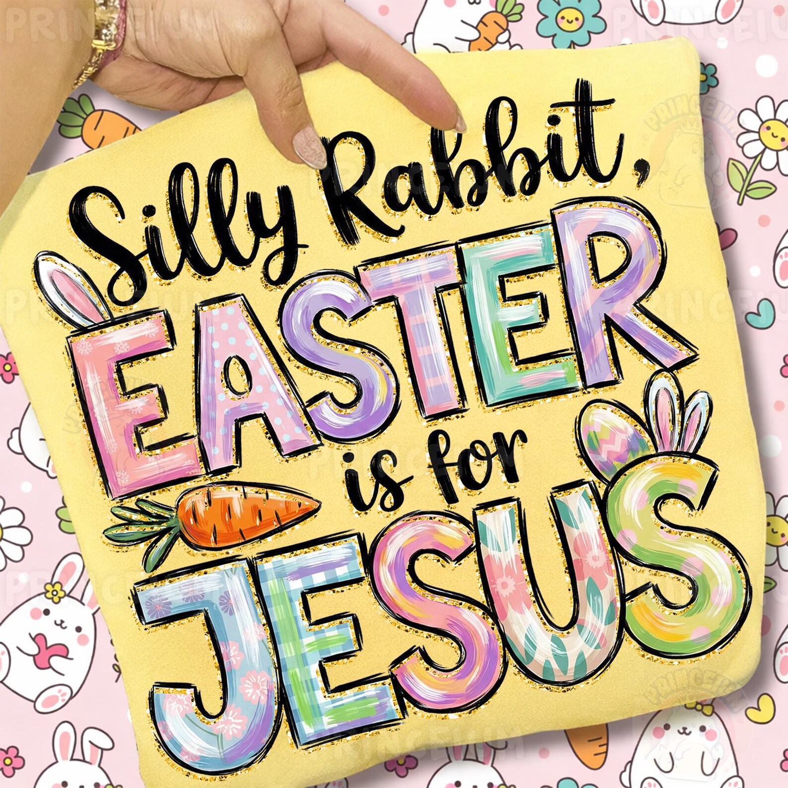 Silly Rabbit Easter is for Jesus PNG, Christian Easter Bunny Cross ...