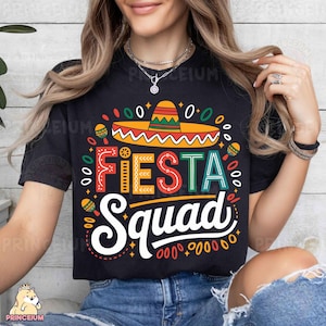 Fiesta Squad Sublimation, Cinco de Mayo PNG, Arquivo Digital de Festa Mexicana, Sombrero Clipart, Design de Celebração Divertida, Sublimação de Tema de Fiesta