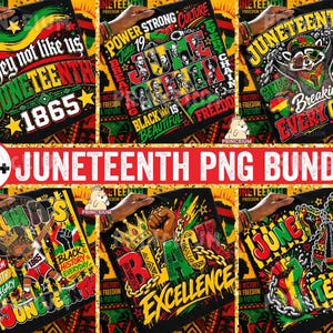 30+ Juneteenth Bundle PNG, Power Strong Culture Breaking Every Chain Black is Freedom Design, Afro American Shirt PNG
