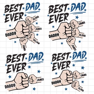 Fist Bump Father Day Bundle, 1-4 Father Day Fist, Best Dad Ever Bump Png, Sublimation Designs, Digital Downloads