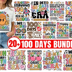 100 Days of School Svg Bundle, 100th Day of School Svg, Happy 100 Days of School, 100 Days Sharper, In My 100 Days of School Era Cricut File