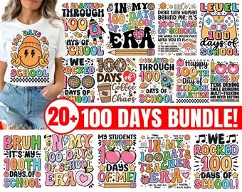 Lot de 100 jours d'école, SVG 100e jour d'école, 100 bonnes journées d'école, 100 jours plus net, fichier Cricut à l'époque de mes 100 jours d'école