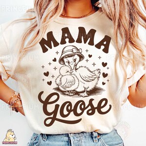 Conception de sublimation maman oie, canard vintage PNG, fichier numérique fête des mères, clipart animaux de la ferme, jolie maman oie PNG