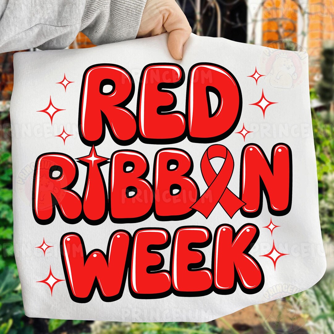 Red Ribbon Week PNG Anti Drug Awareness Sublimation Design Say No to ...