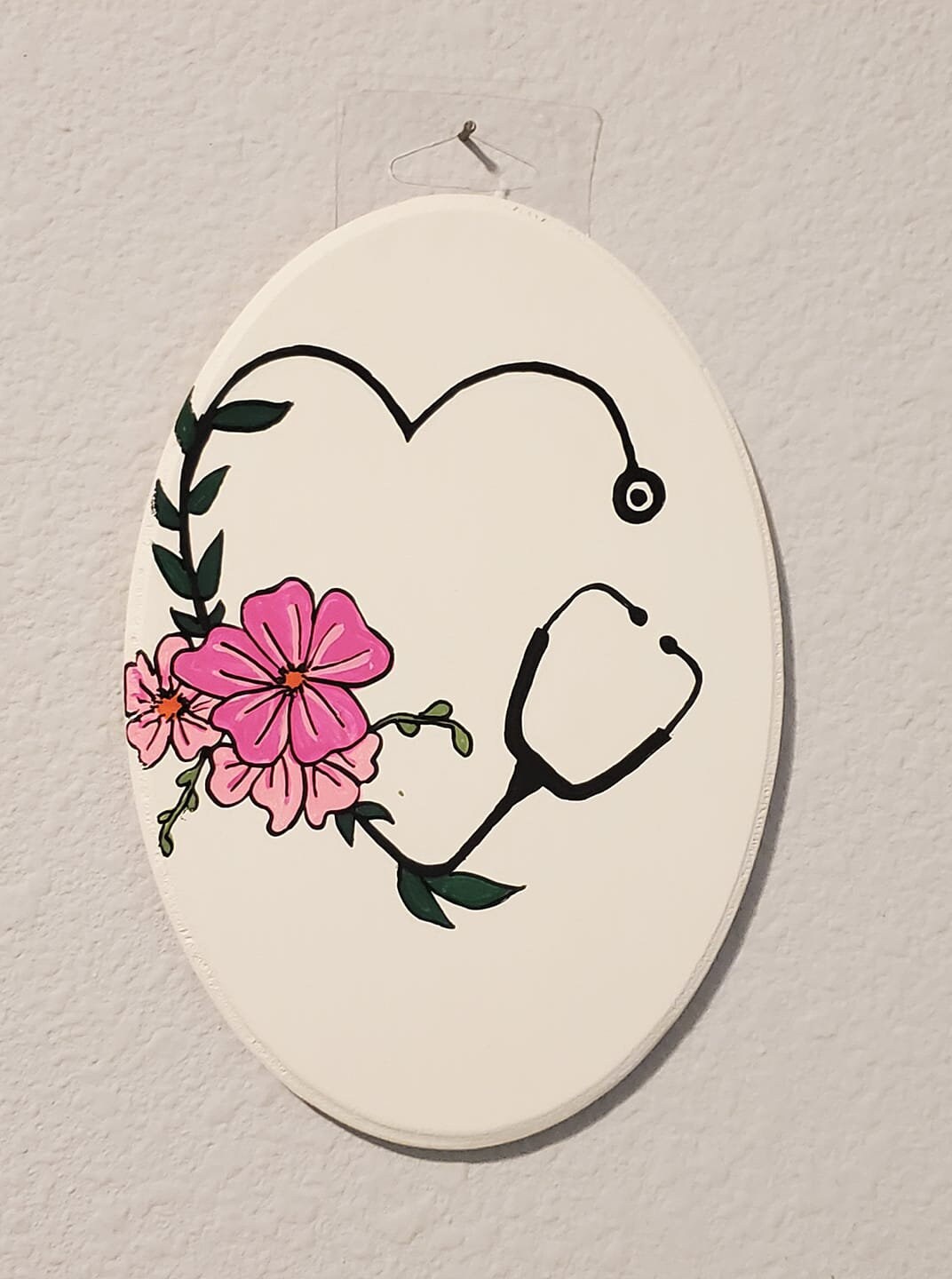 Stethoscope heart with flowers Etsy