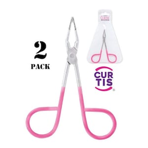Pack of 2 ; Curtis PROFESSIONAL Salon TWEEZERS with Easy Scissor Handle,Case Included;Eyebrow Tweezers Men/Women;For Facial Hair made in MEX