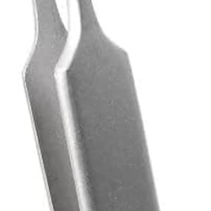 May include: A pair of silver-toned tweezers with slanted tips. The tweezers are designed for precision work, such as applying false eyelashes or removing splinters.