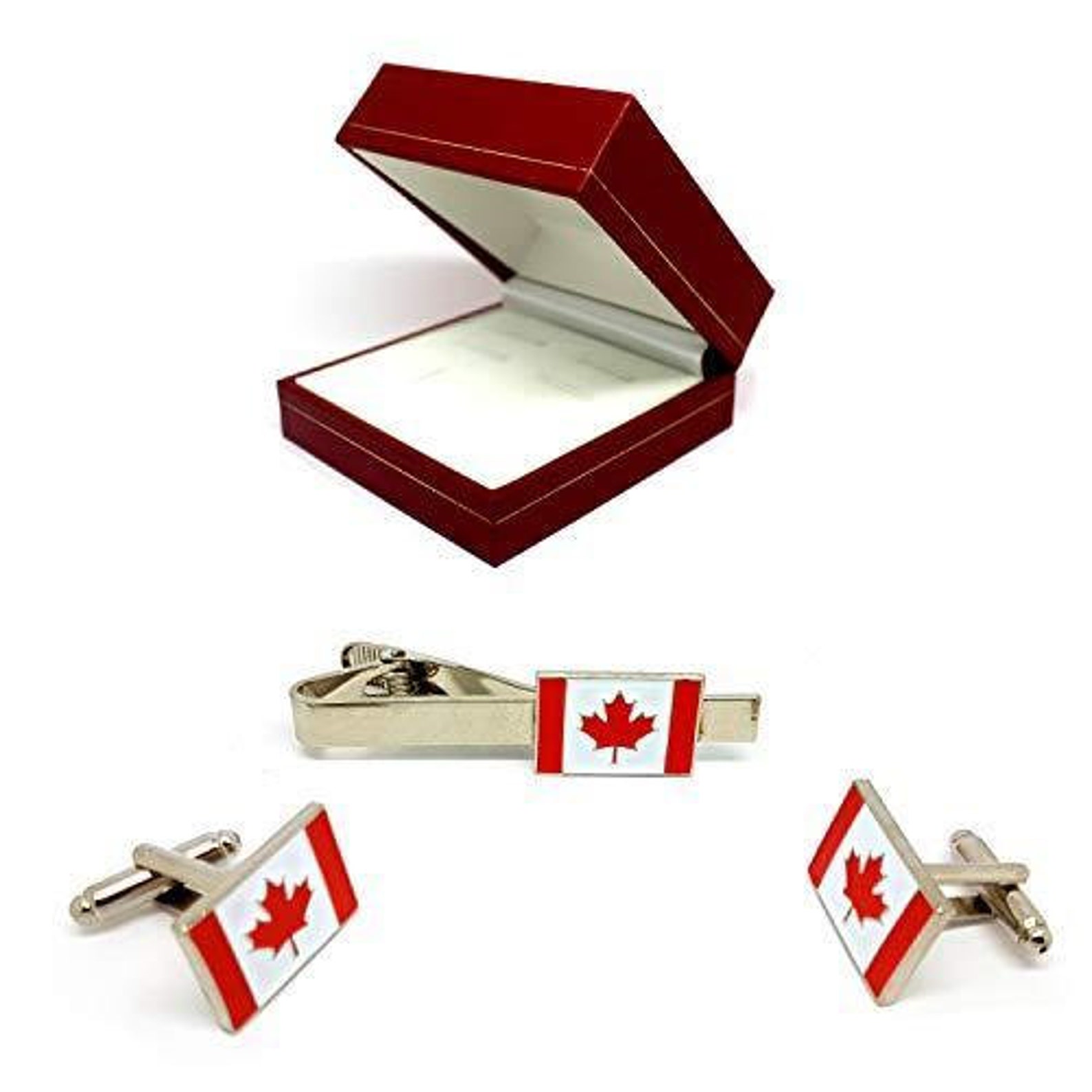 Canada Country National Flag Stainless Metal Cufflink Tie Clip Etsy