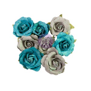 Ilusiones azules / Flores Prima / Colección Perdidos en el país de las maravillas / Paquete de 8 piezas / Cuento de 3 niñas / Prima, Inc.