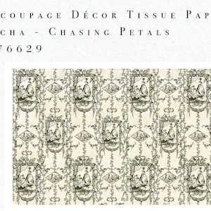 Papel de seda decorativo para decoupage Kacha - Chasing Petals / Blossom Reverie / 19.5”x30”, 1 hoja / Spring25 / Rediseño con Prima