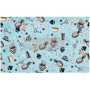 Coleção Lost in Wonderland | Tecido Decoupage Wonderland Whimsy | 19,5”x30”, 1 sht | Inverno de 2024 | limitado | Redesign com Prima