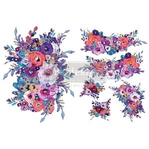 Luminous Blooms I H2O Transfer / April23 / 8.5"x11"-2 fogli / Riprogettazione con Prima