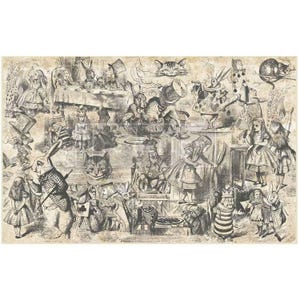Tissu pour découpage Dreaming in Wonderland | Collection Perdu au pays des merveilles | 19,5 x 30 po. 1 feuille | Hiver 2024 | limité | Redesign avec Prima