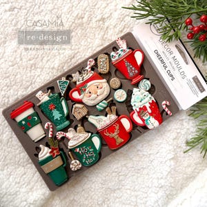 Moldes Decor Moulds® Cheerful Cups / Colección Winter Wonderland / 5”x8”x8mm / Invierno2024 / Limitado / Rediseño con Prima