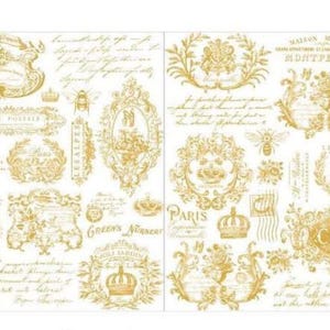 Gilded Memories Gold H2O transfer | 8.5&quot;x11&quot;-2 sheets | Redesign with Prima
