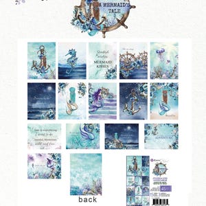 Collection Conte de sirènes - Cartes de journalisation 3 x 4 | 45 feuilles - 15 motifs x 3 chacun | mai 2025 | L'histoire des 3 filles |  Marketing Prima inc.
