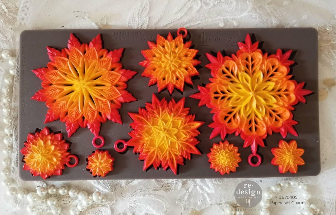 Papercraft Charms Decor Mould | Christmas Mould | 8 Pcs, 5”x10”x8mm ...
