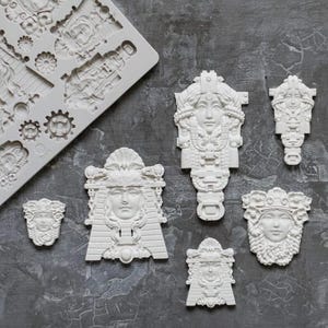 Queens of Steam-vorm | 1 stuk, 5 x 8 inch | Egyptische maskers | Finnabair