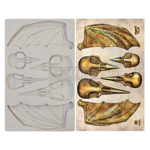 Decor Moulds® Oiseaux et chauves-souris | Finnabair | Mesure 5 x 8 x 8 mm | Redesign avec Prima
