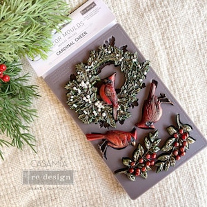 Moules décoratifs Cardinal Cheer | Collection Pays des merveilles hivernales | 5 x 8 x 8 mm | Hiver 2024 | limité | Redesign avec Prima