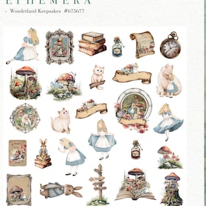 ¡NUEVO! / Colección Regreso al País de las Maravillas Efímera - Recuerdos del País de las Maravillas / 54 piezas / El cuento de las 3 chicas / Prima Marketing Inc.