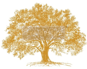 Growth Gold Foil Transfer | 18”x24” | Tree design | Kacha