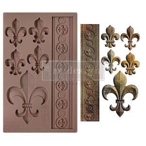 Decor Moulds® Fleur de lis en or | Collection Grand Château | 1 pièce, 5 x 8 x 8 mm | 24 janv. | Redesign avec Prima