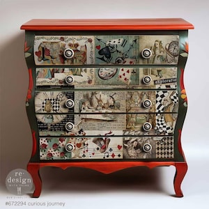 Curious Journey Decoupage Tissue / Collezione Lost in Wonderland / 19,5”x30”, 1 foglio / Inverno2024 / limitato / Redesign con Prima