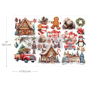 Transferência de decoração pequena Winter Wonderland Wonders | Coleção de Natal caprichosa | 24 de julho | limitada | 6" x 12" - 3 folhas | Redesign com Prima