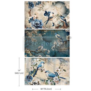 Confezione di carta velina decorativa Sapphire Wings / Nuova collezione / Apr24 / 3 fogli, 19,5" x 30" ciascuno / Riprogettazione con Prima