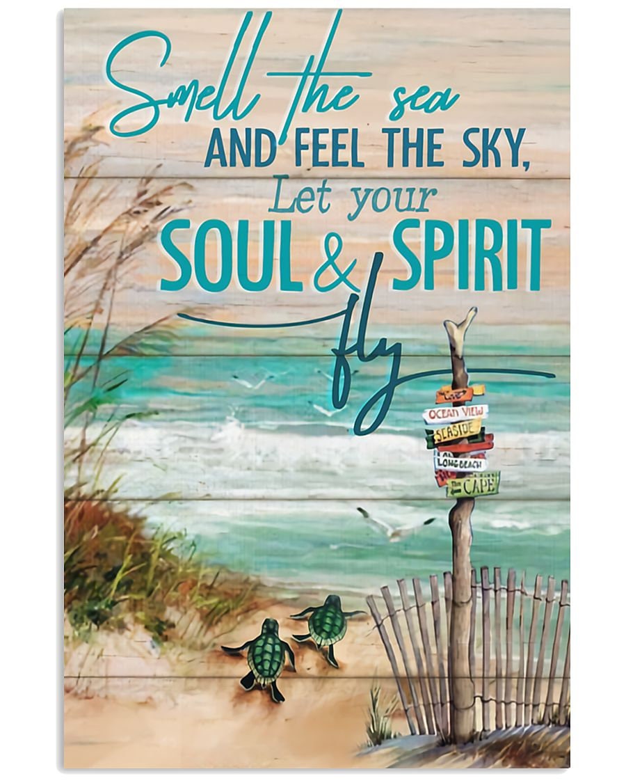 Beach Smell The Sea and Feel The Sky Canvas Poster Family Etsy