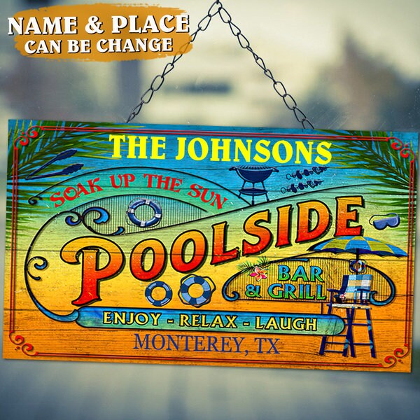 Personalized to the Poolside Wooden Sign Custom Etsy